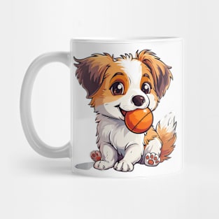 Playful Happy Cute Dog with a Ball Mug